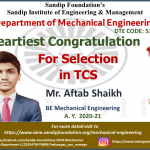 Aftab Shaikh Placed at TCS