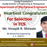 Vinayak Shewale Placed at TCS
