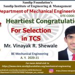 Mr. Vinayak R. Shewale Placed at TCS 2020-21