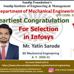 Yatin Sarode Placed at infosys