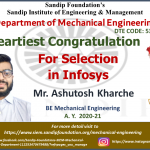 Ashutosh Kharche placed in Infosys