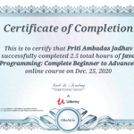 Priti Jadhav Certificate